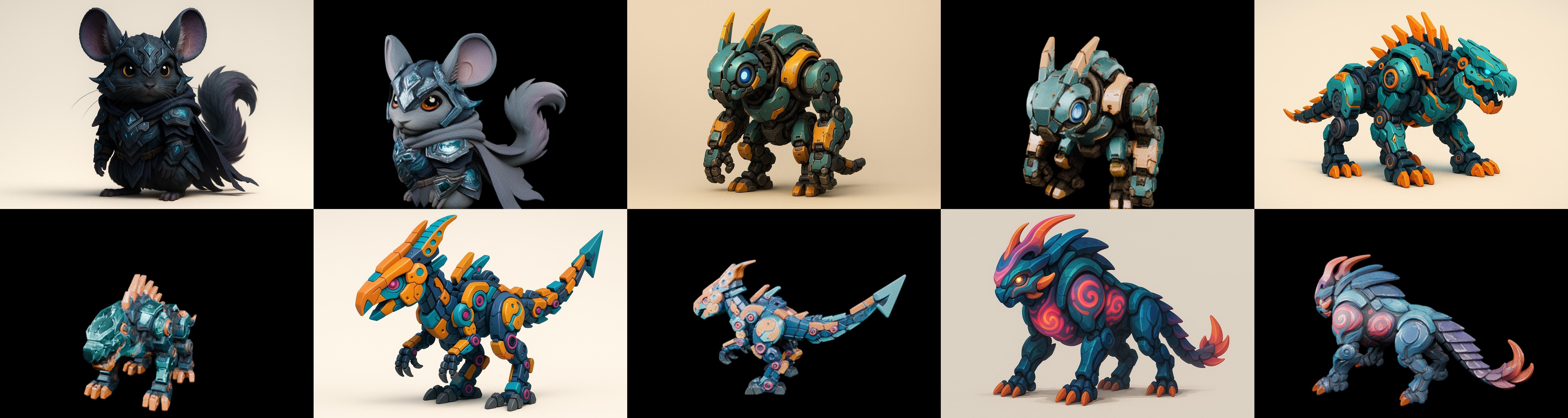 Armored Beast bundle 11 pack 100 glb Low-poly 3D model_15