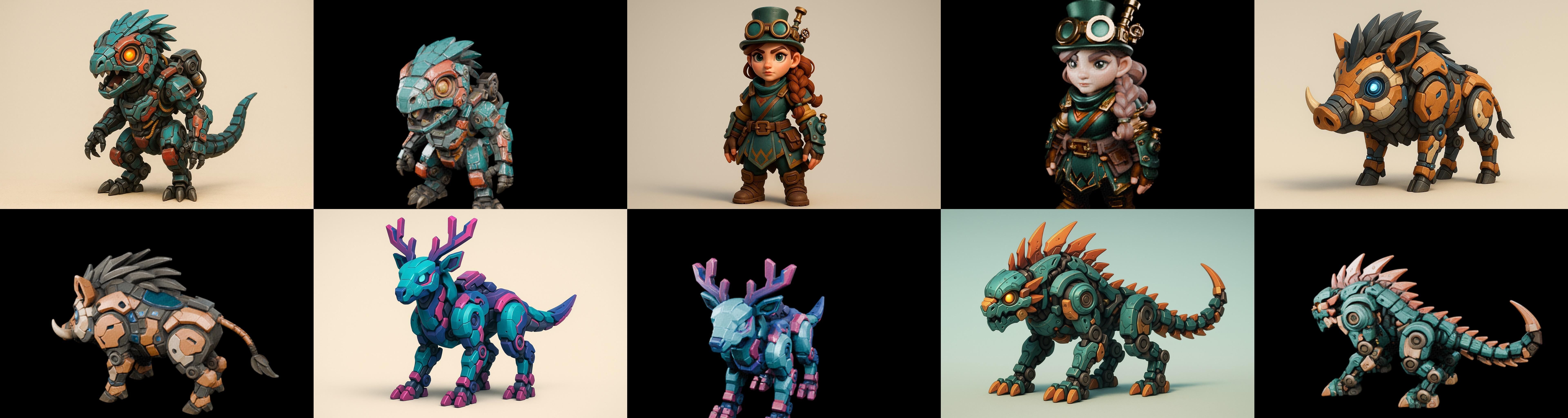 Armored Beast bundle 11 pack 100 glb Low-poly 3D model_13