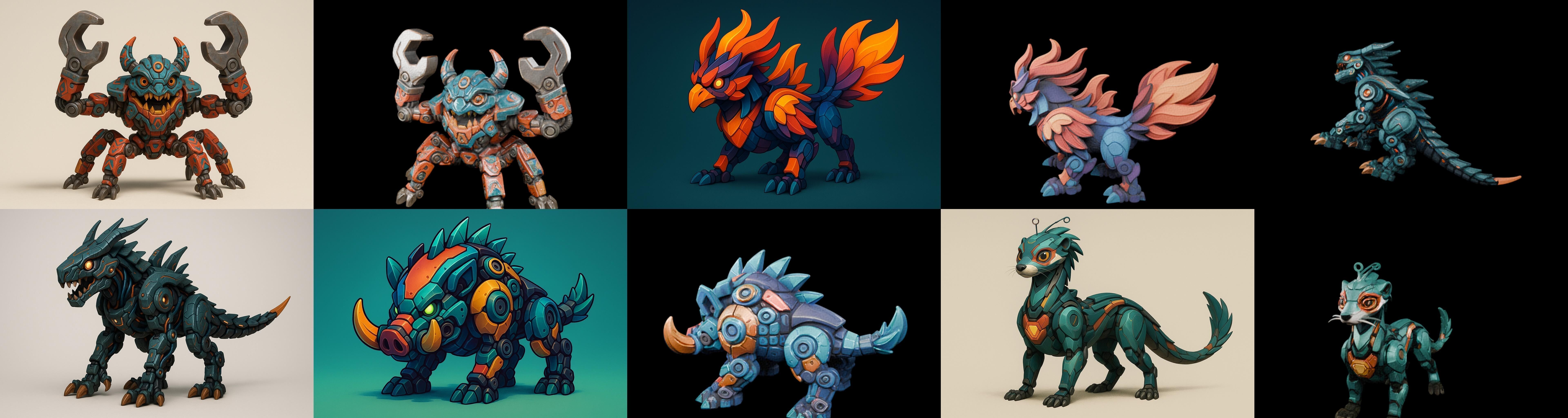 Armored Beast bundle 11 pack 100 glb Low-poly 3D model_11