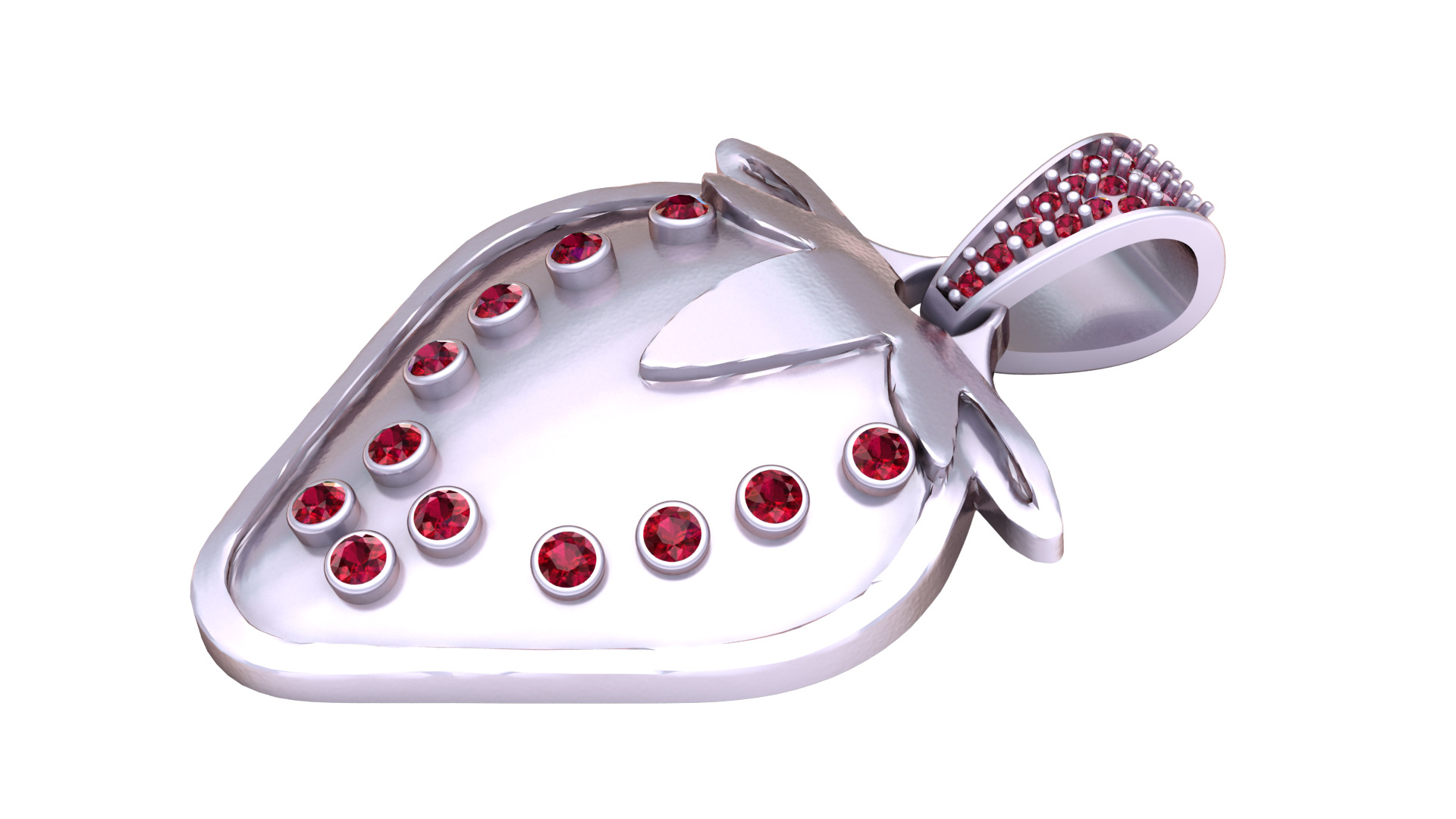 strawberry gold pendant 3D printable model       3D print model_4