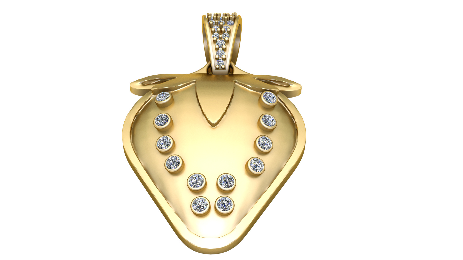 strawberry gold pendant 3D printable model       3D print model_1