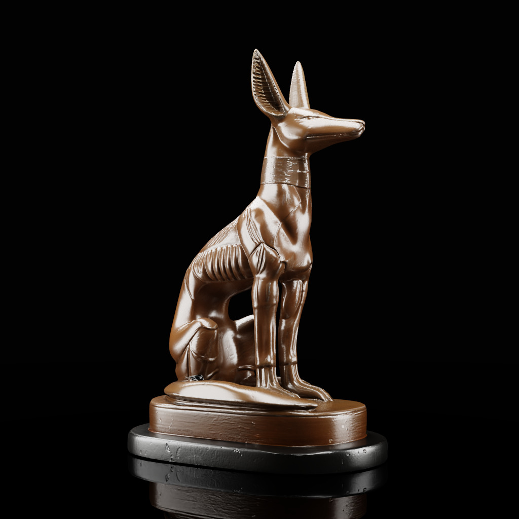 Anubis Statue Decor 3D model_2