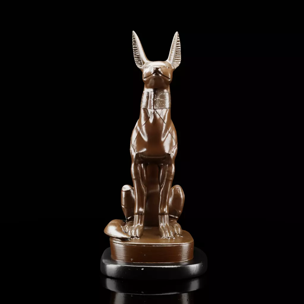 Anubis Statue Decor 3D model_0
