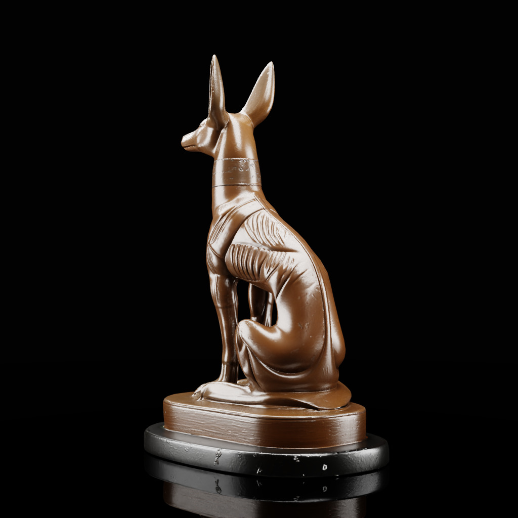 Anubis Statue Decor 3D model_5