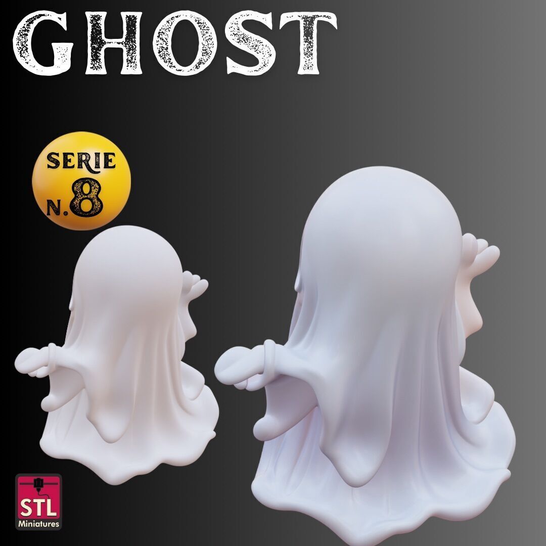 STL File Classic Ghost Cute and Spooky 3D print model_3