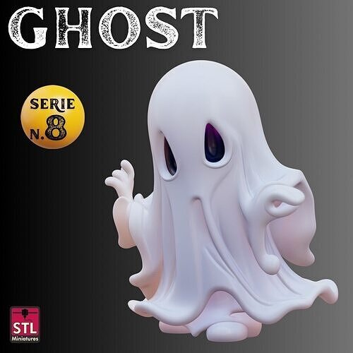 STL File Classic Ghost Cute and Spooky 3D print model
