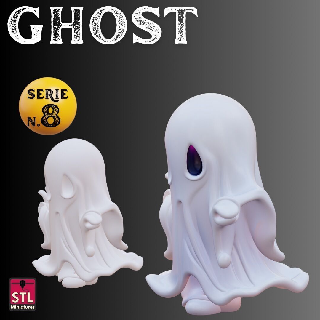 STL File Classic Ghost Cute and Spooky 3D print model_2