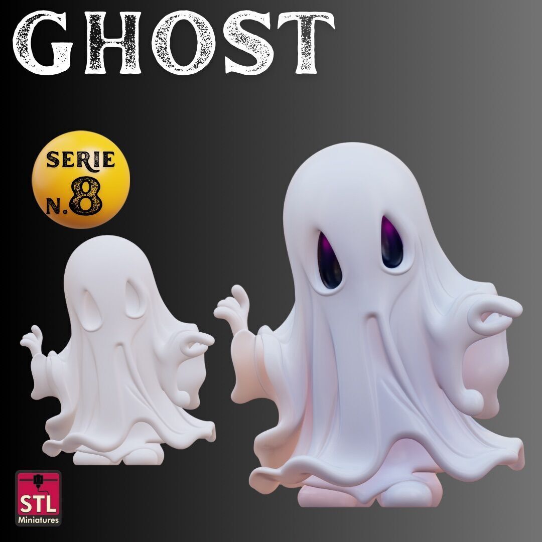 STL File Classic Ghost Cute and Spooky 3D print model_1