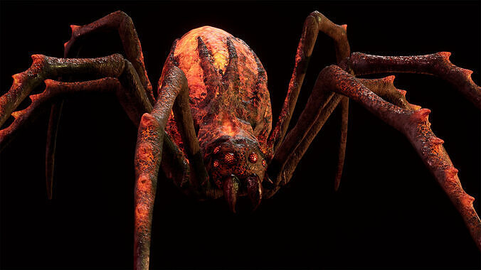 Hell spider low-poly game engine ready 3D model Low-poly 3D model