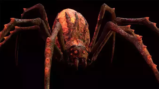 Hell spider low-poly game engine ready 3D model Low-poly 3D model