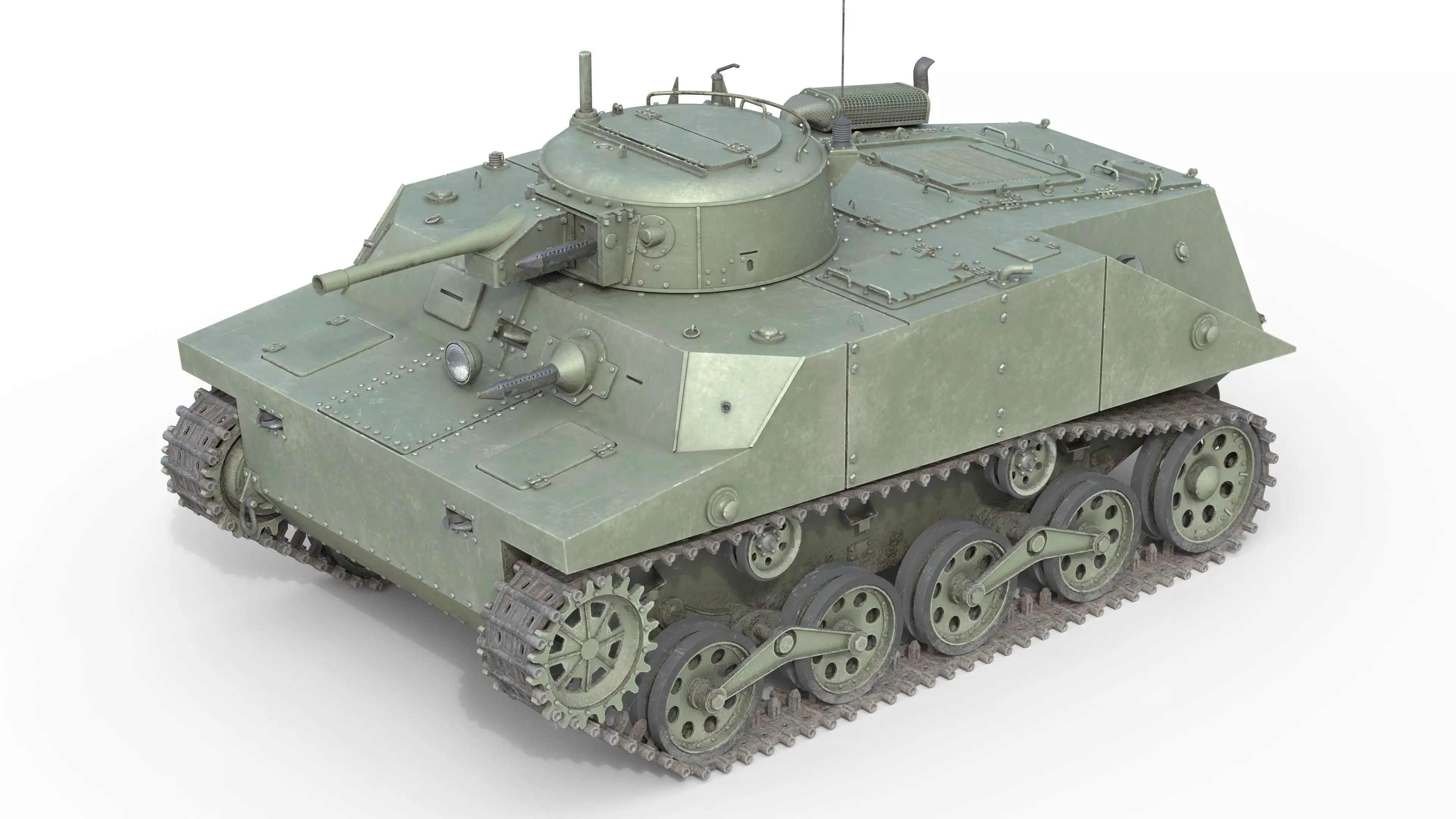 Type 2 Ka Mi Tank Low-poly 3D model_0