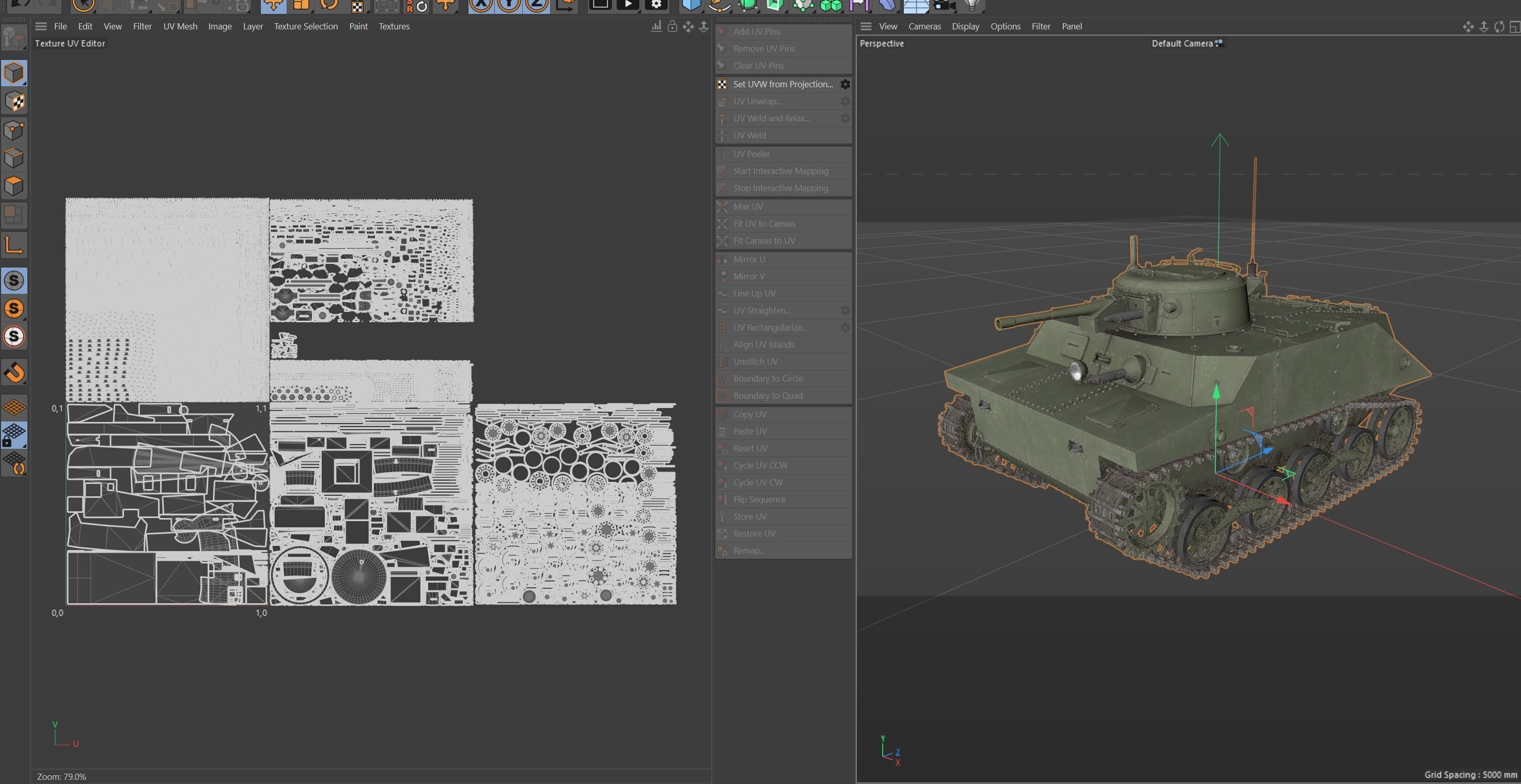 Type 2 Ka Mi Tank Low-poly 3D model_10