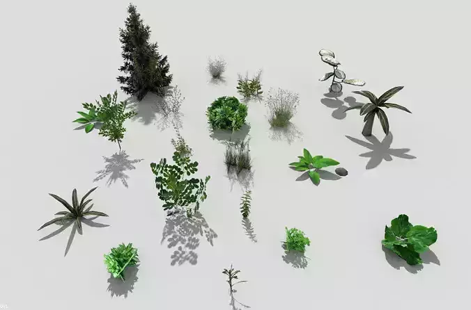 low poly foliage pack