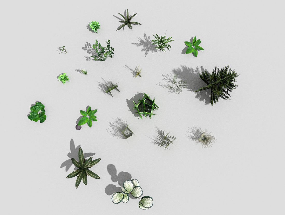 low poly foliage pack Low-poly 3D model_2
