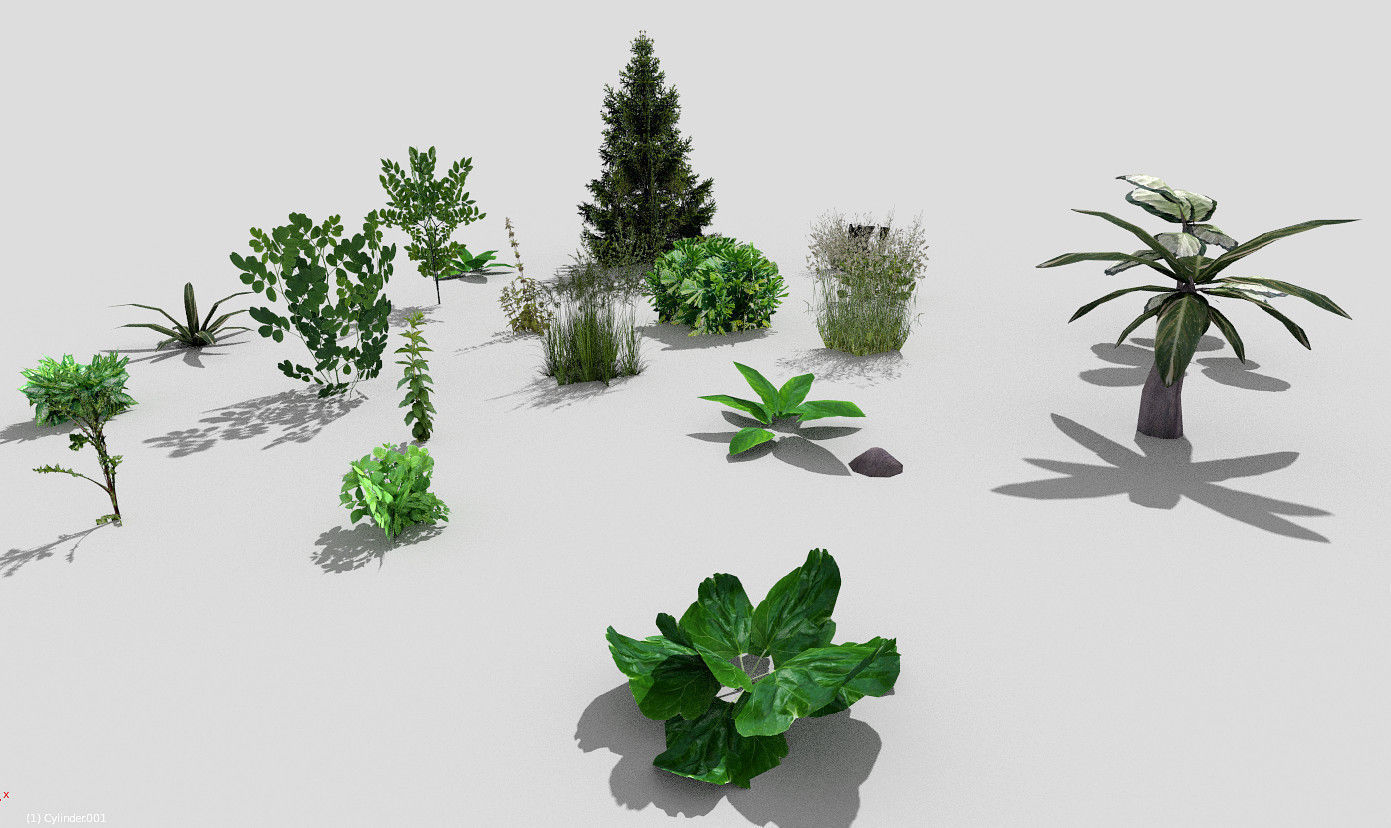 low poly foliage pack Low-poly 3D model_5
