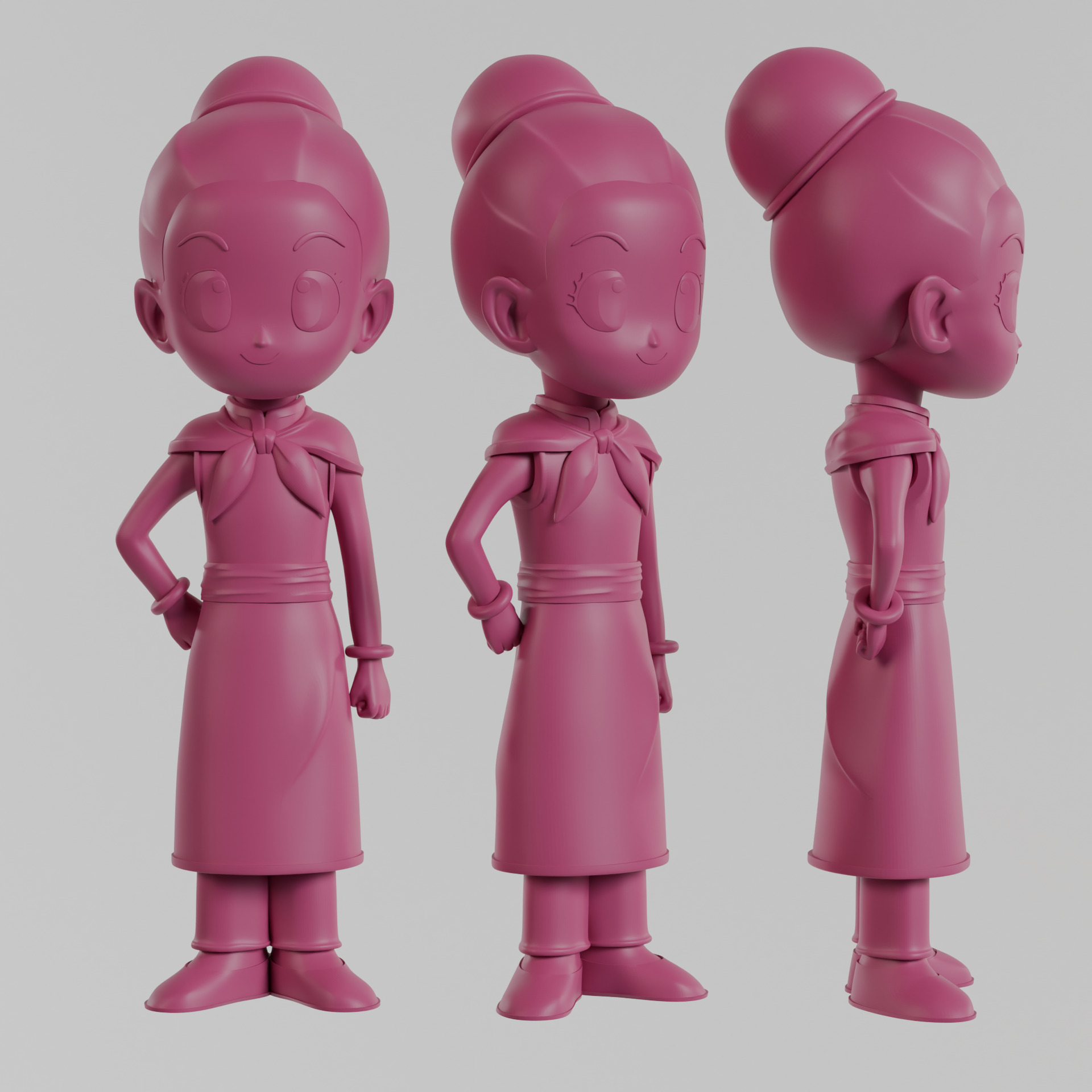 Chi-chi dragon ball daima chichi Printable statue 3D print model_7