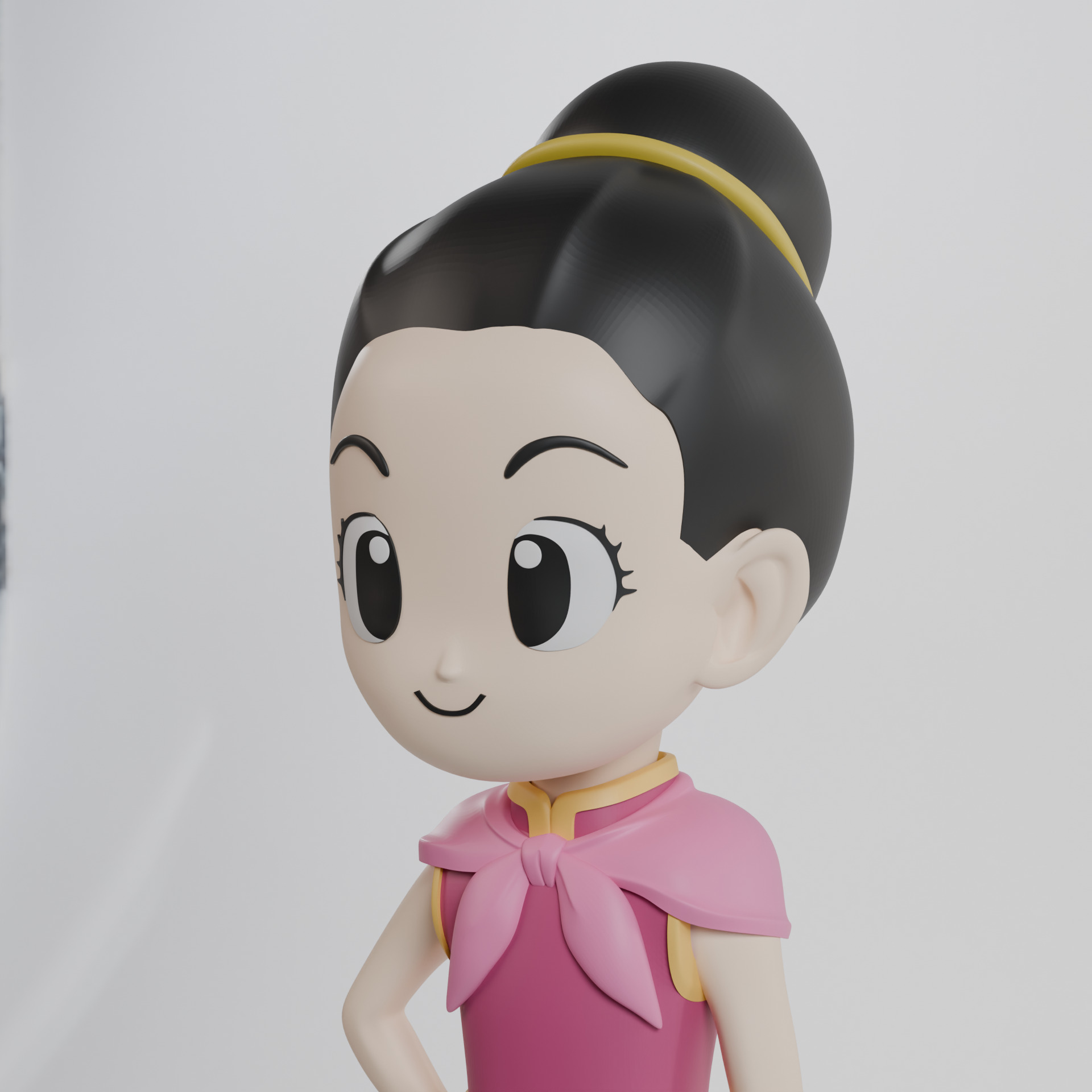 Chi-chi dragon ball daima chichi Printable statue 3D print model_6