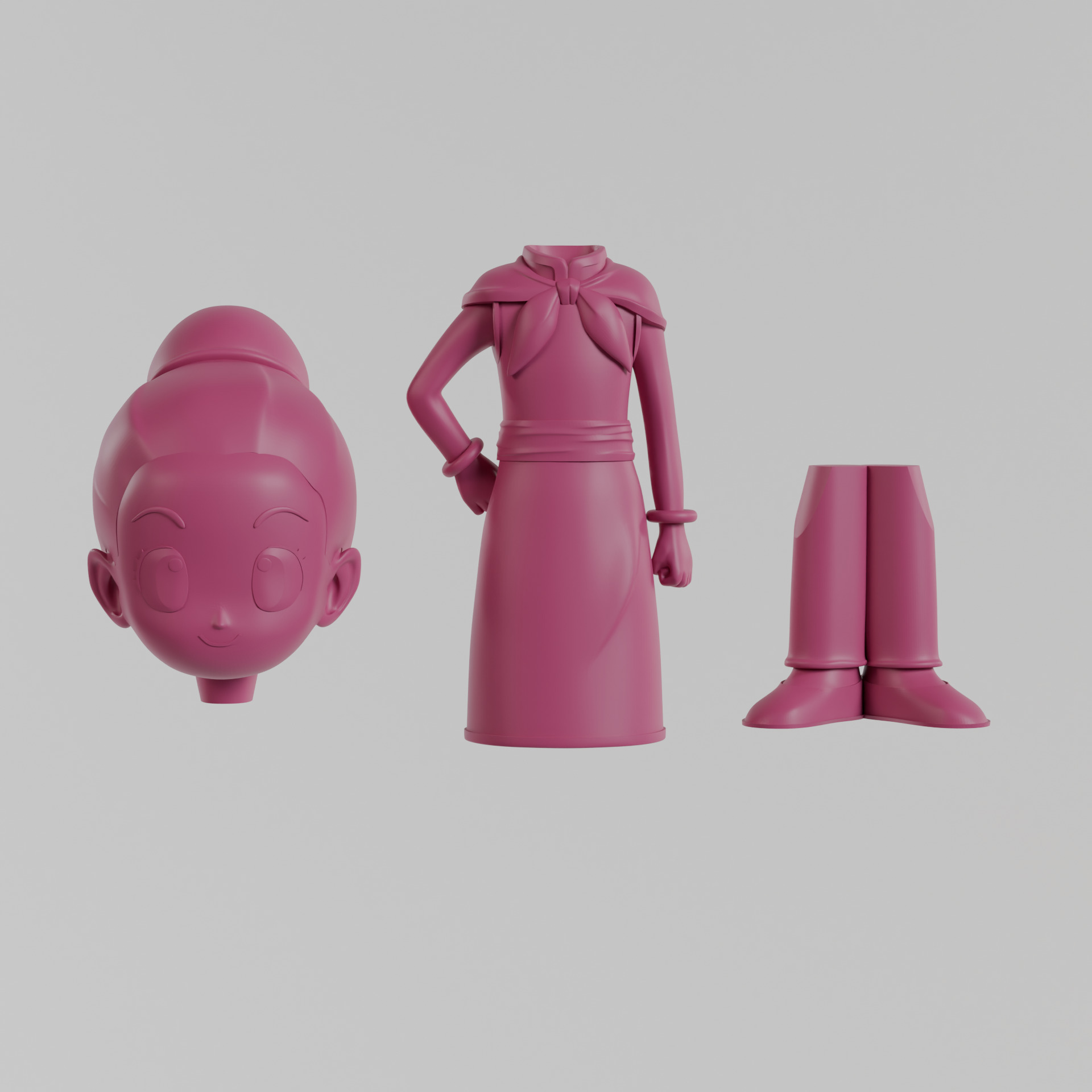 Chi-chi dragon ball daima chichi Printable statue 3D print model_8