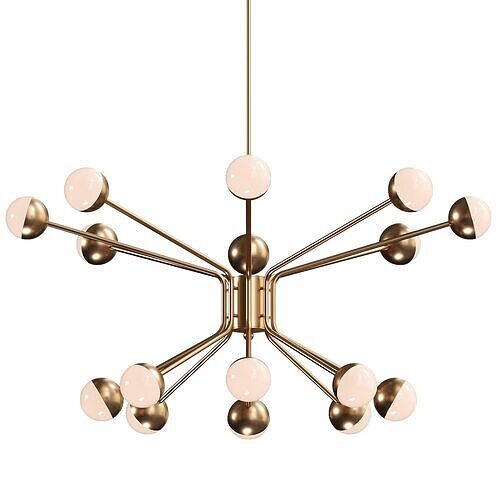  Possini Euro Aries 30 W Soft Gold 16-Light LED Chandelier 3D model