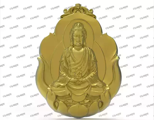God luck Buddhism necklace gold Buddha  3D print model