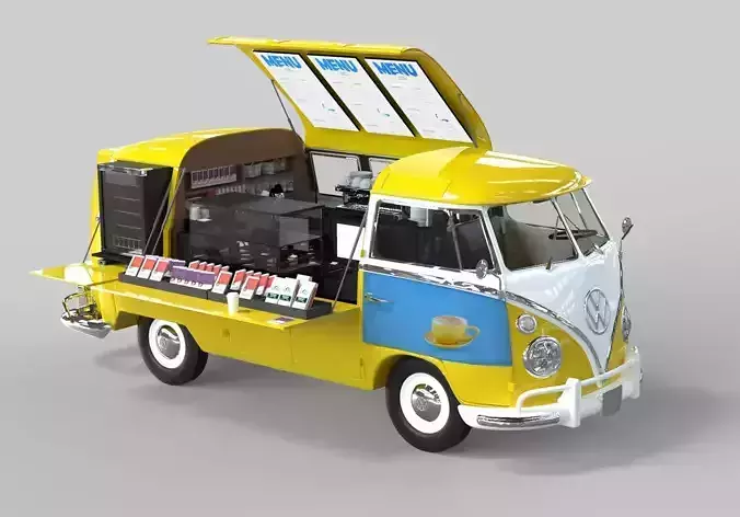 Vintage Volkswagen Samba Mobile Coffee Shop