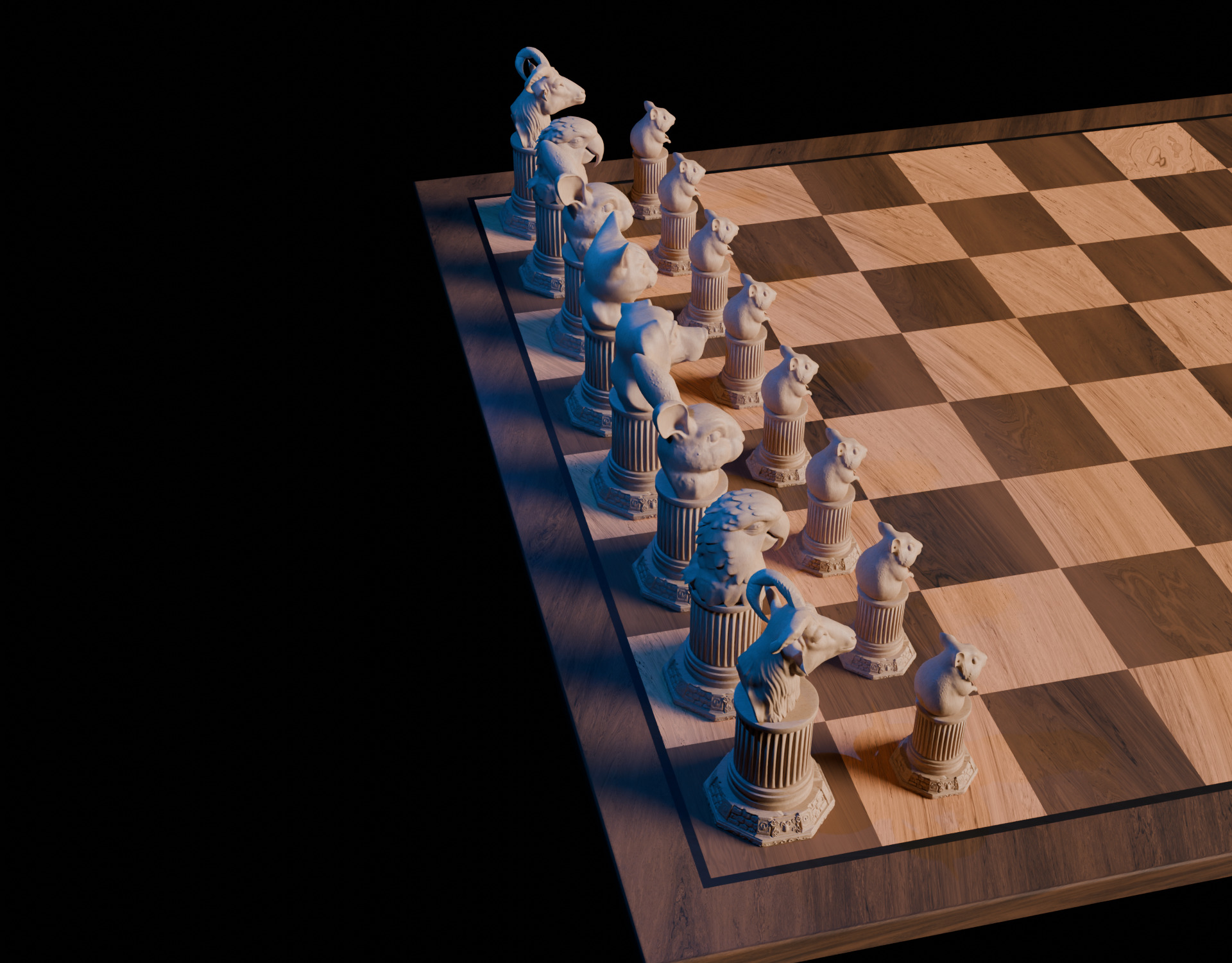 Pet Themed 3D Printable Chess Set Unique Animal Chess Pieces 3D print model_32