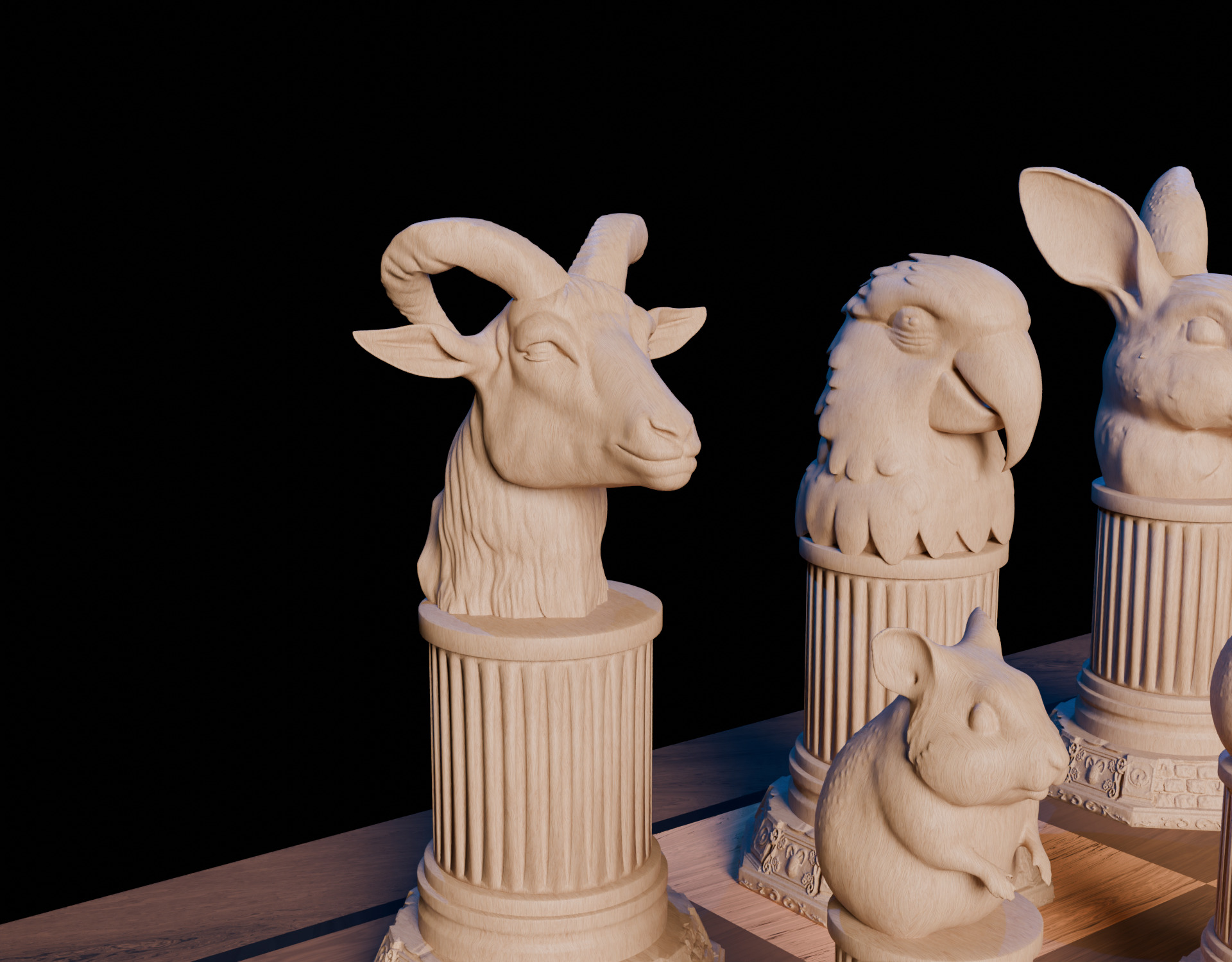 Pet Themed 3D Printable Chess Set Unique Animal Chess Pieces 3D print model_29
