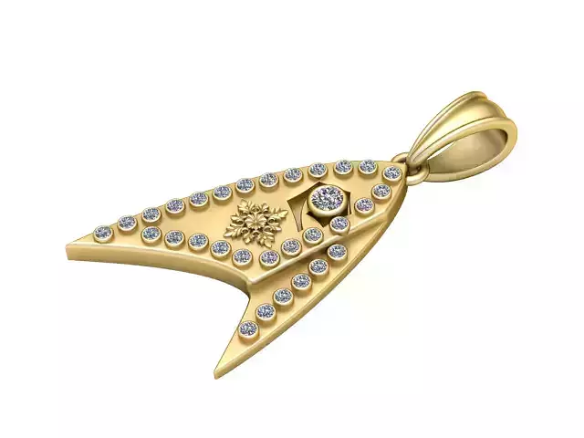 fish face pendant 3D printable model      