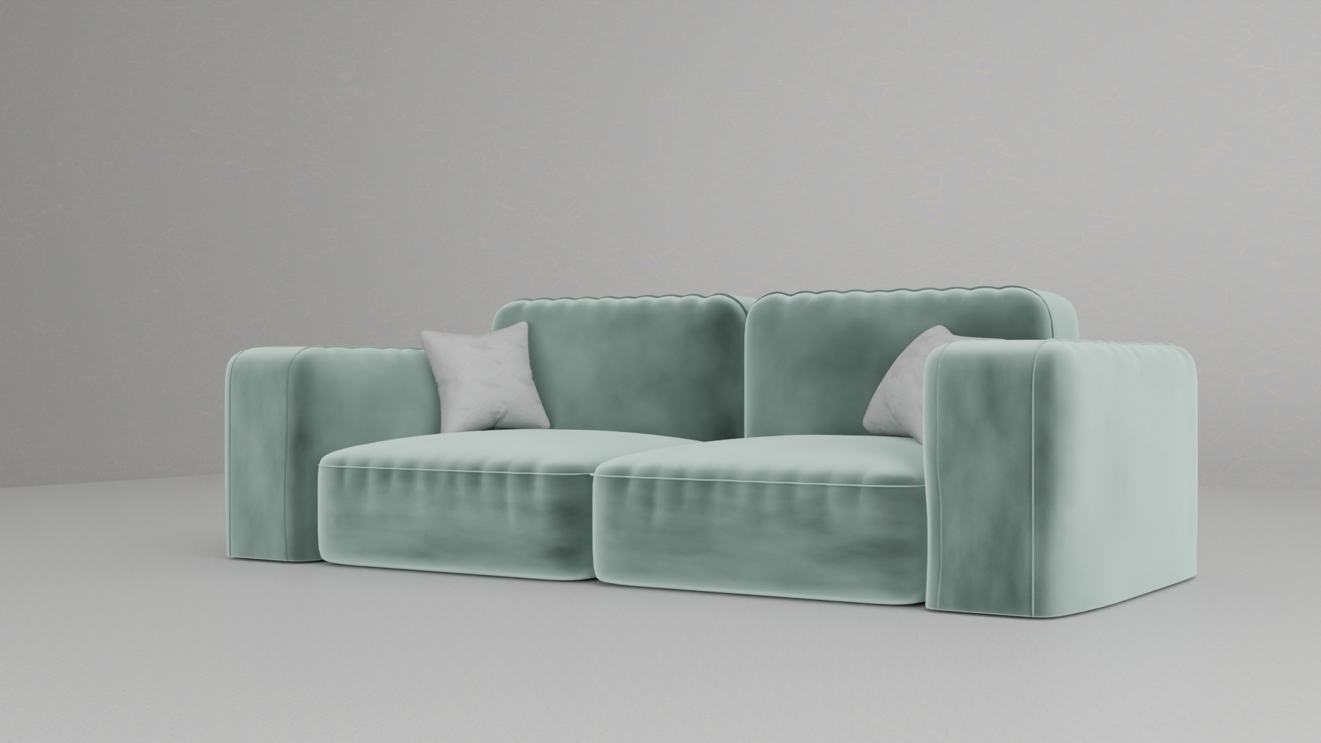 Fluffy sofa Low-poly 3D model_3