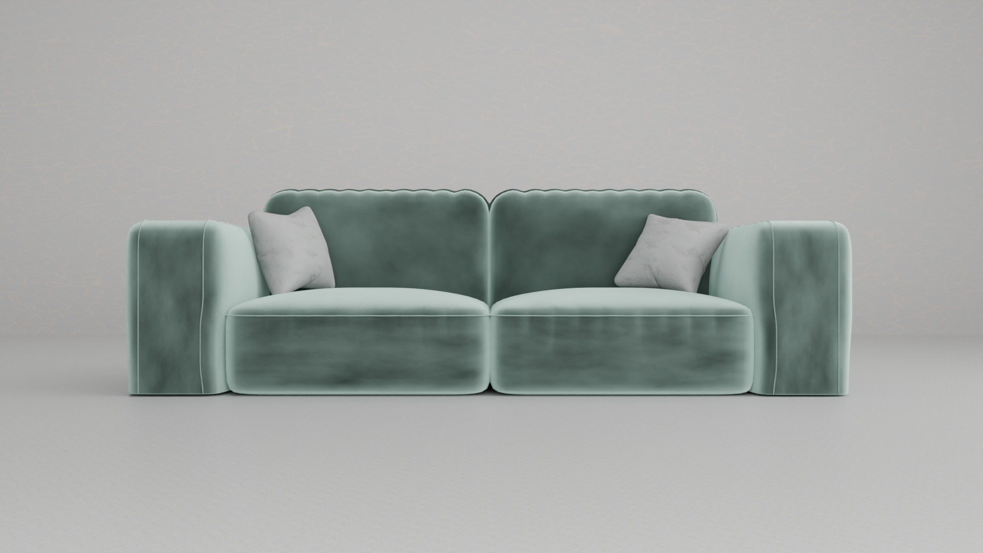 Fluffy sofa Low-poly 3D model_2