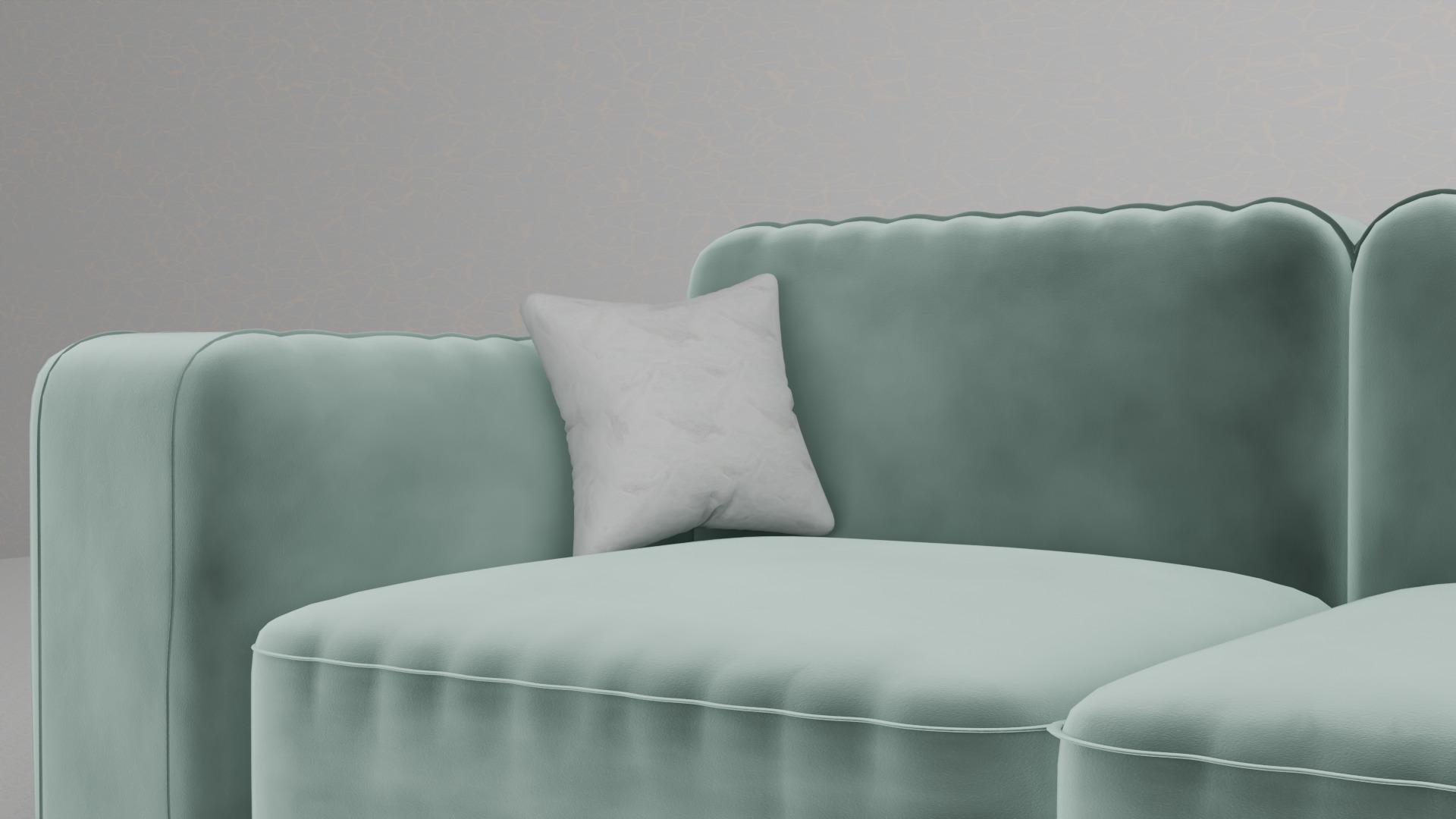 Fluffy sofa Low-poly 3D model_1
