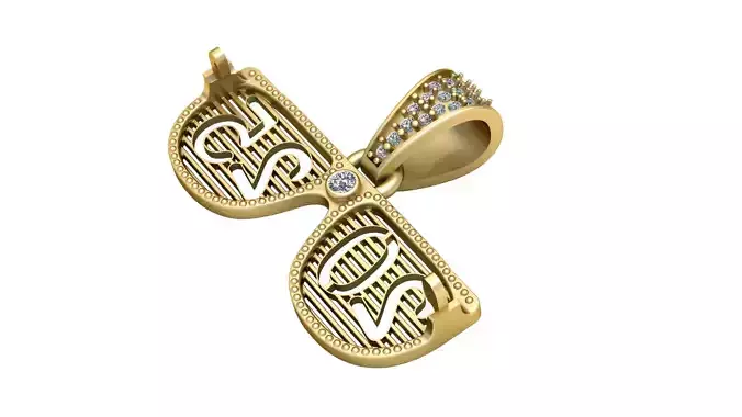 glasses pendant 3D printable model      