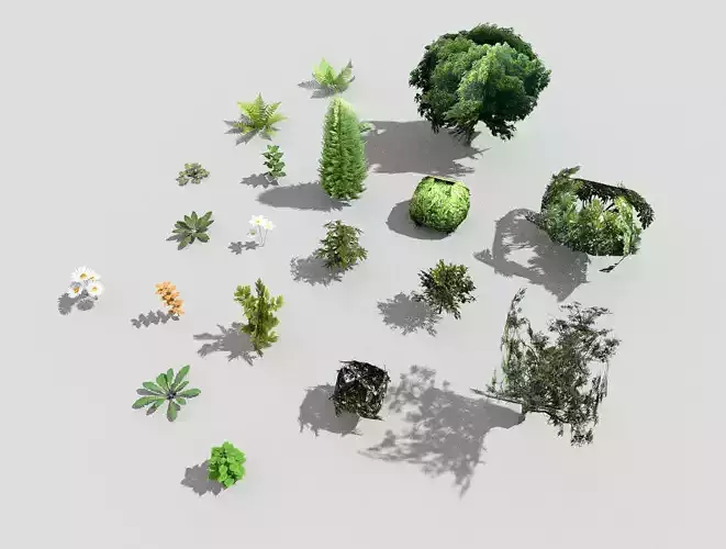 low poly foliage pack