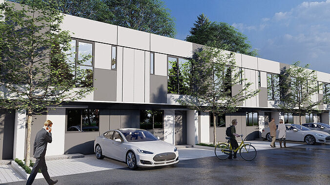 5x10 5m Modern 2 Storey House  SketchUp Model Only 3D model