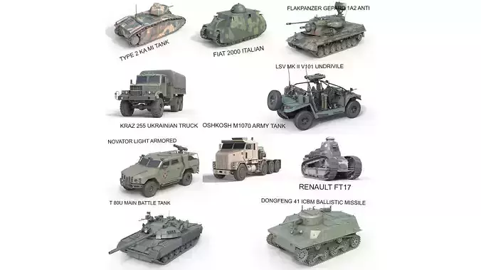 10 Military Vehicles Collection v11