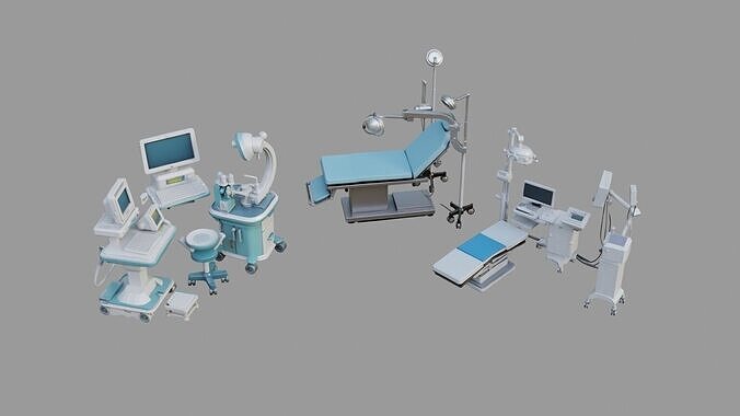 Medical Machines Collection Low-poly 3D model