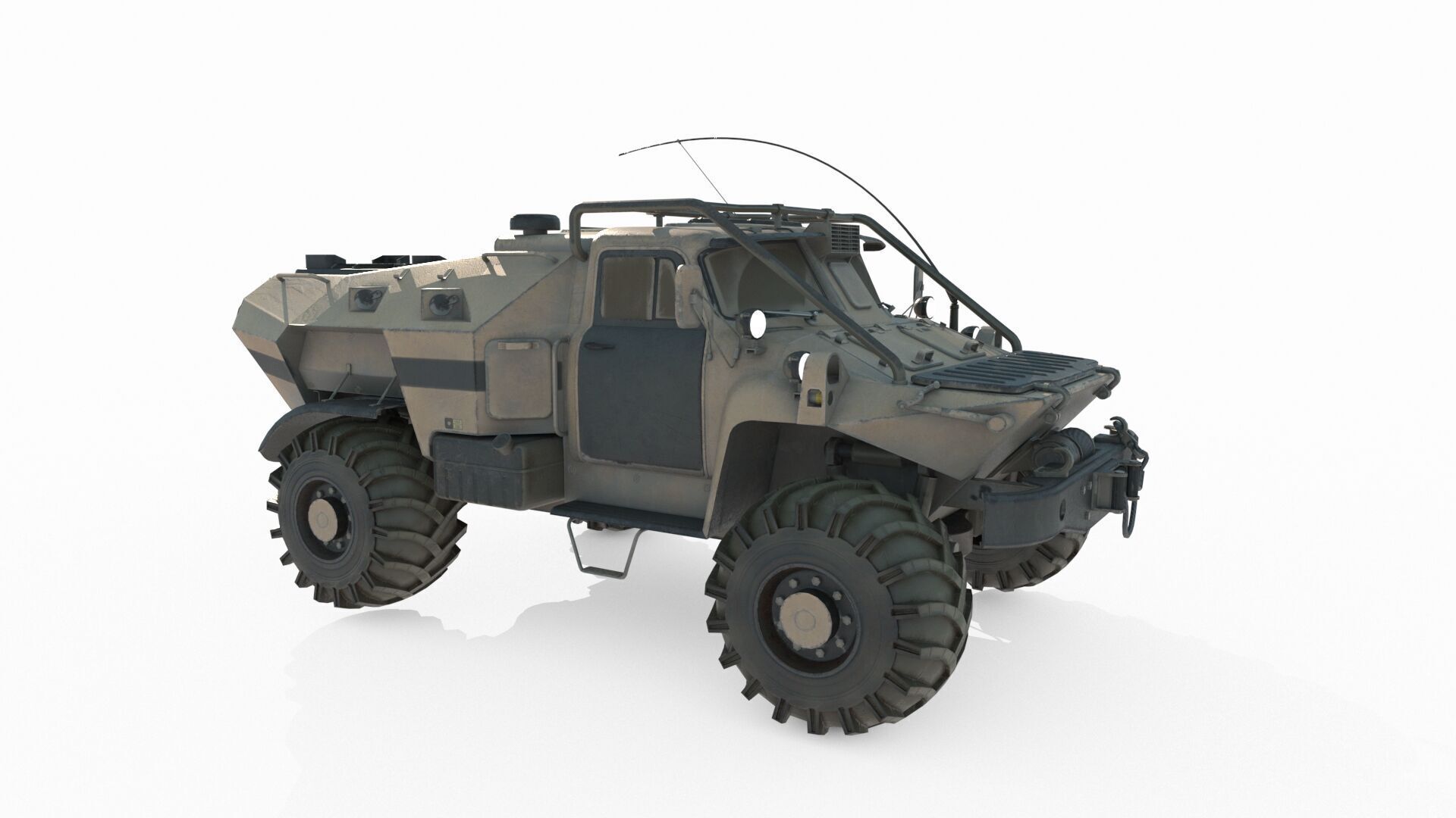 Future sci-fi armored vehicles 3D model_4
