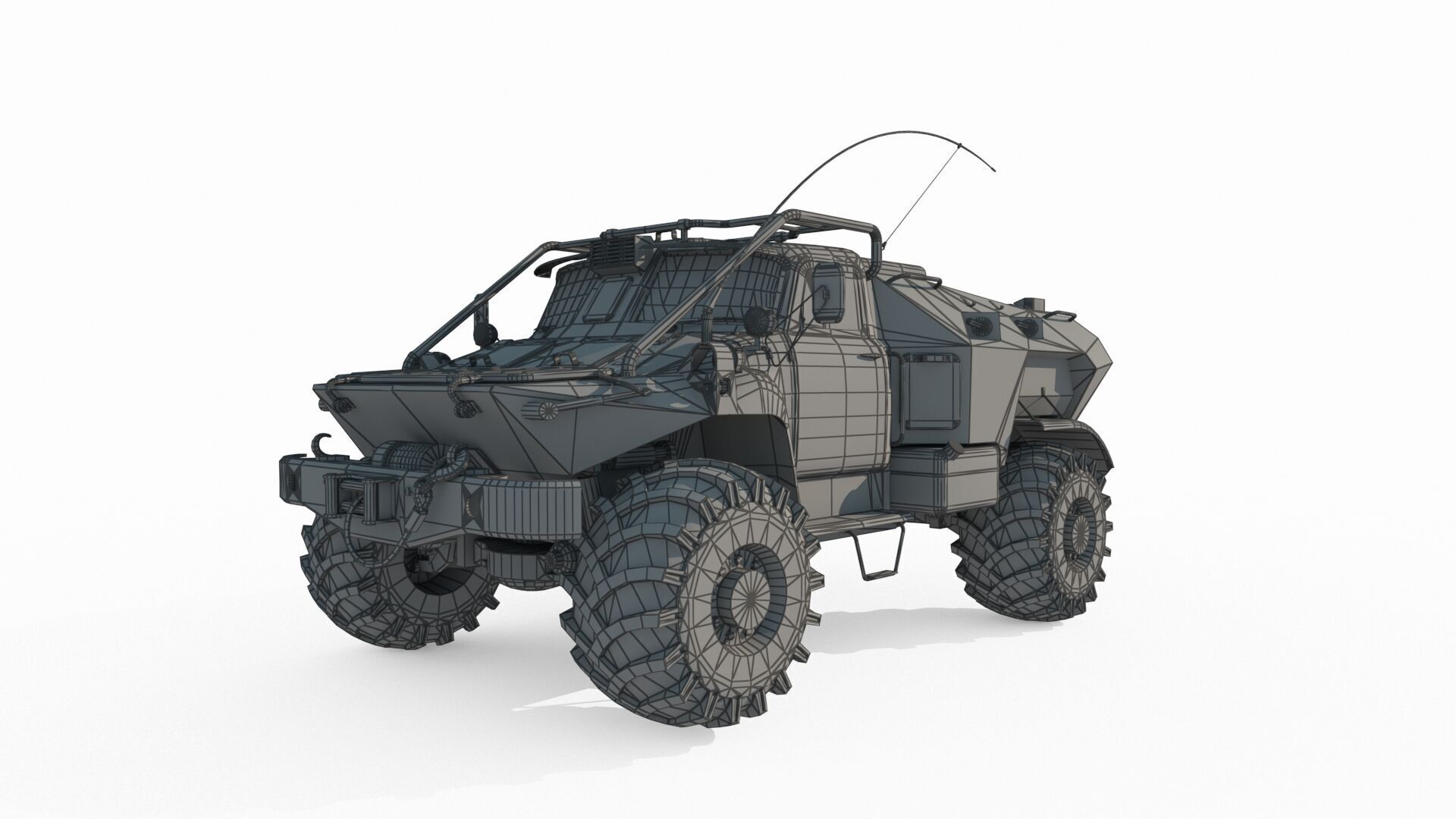 Future sci-fi armored vehicles 3D model_5