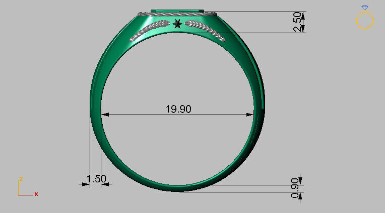 Octagonal Gemstone Ring 3D print model_10