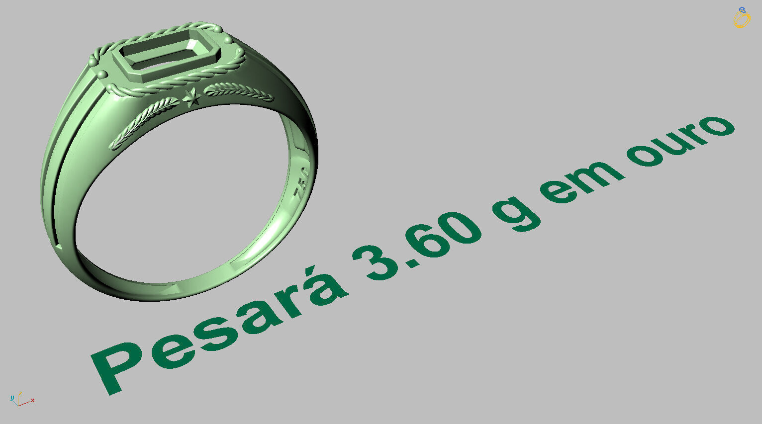 Octagonal Gemstone Ring 3D print model_14