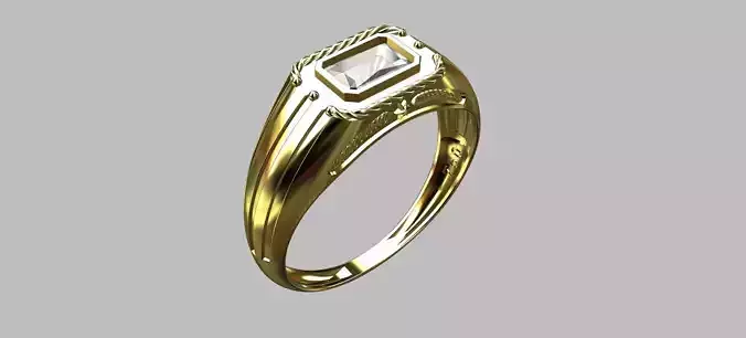 Octagonal Gemstone Ring