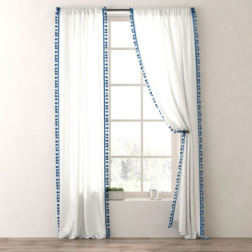 TASSEL-TRIMMED VOILE DRAPERY PANEL 3D model