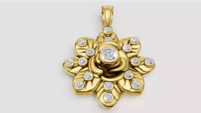 FLOWER EARRING GOLD  3d printable model 