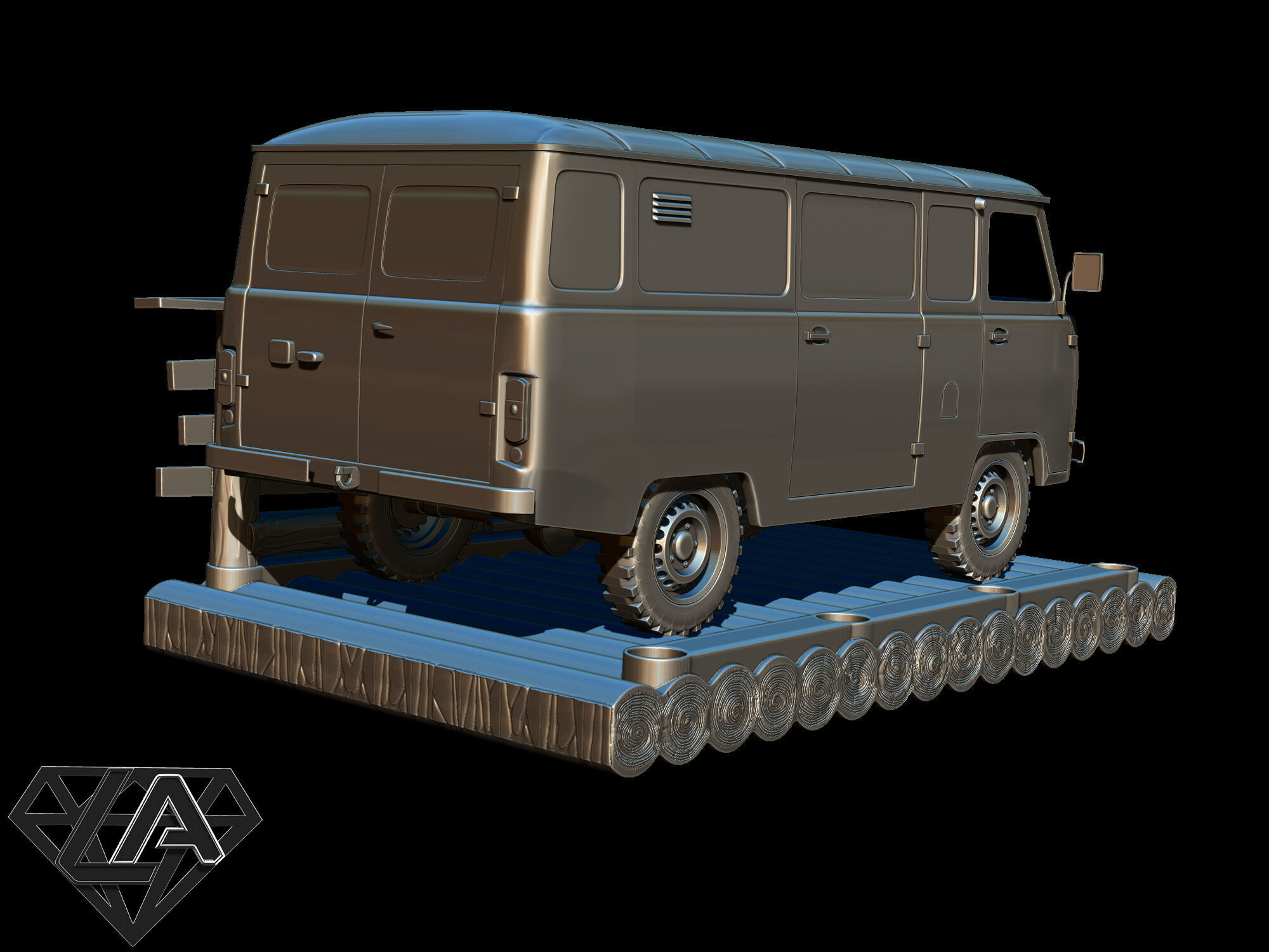 Exhibition - UAZ on a raft 3D print model_8
