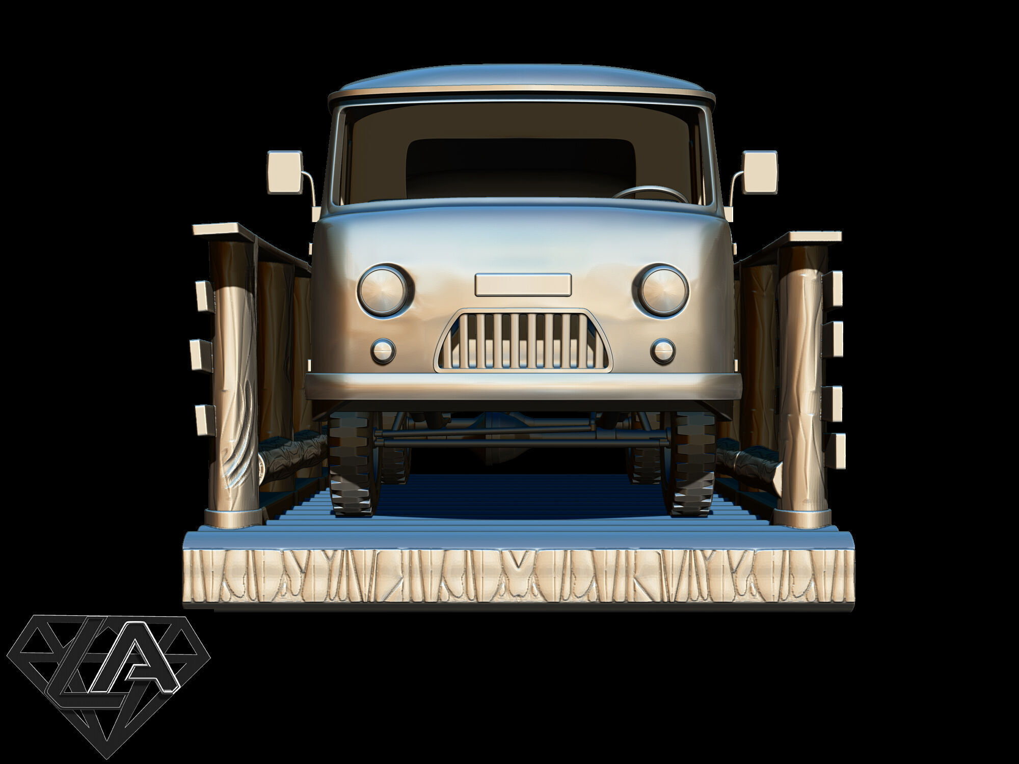 Exhibition - UAZ on a raft 3D print model_2