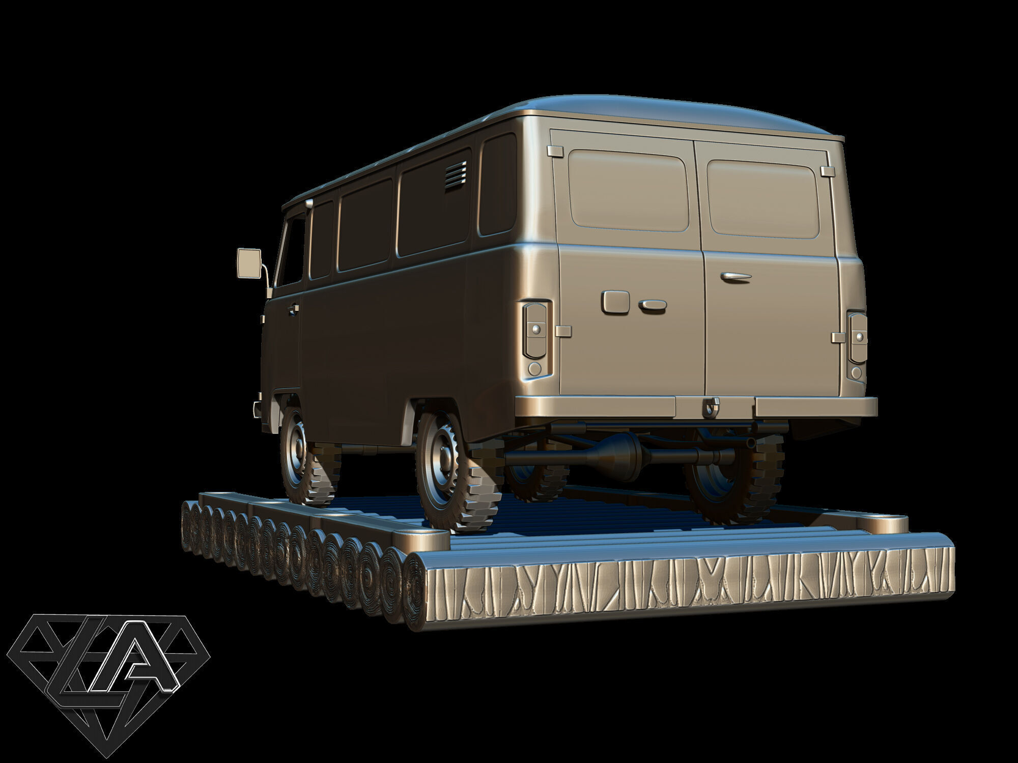 Exhibition - UAZ on a raft 3D print model_9