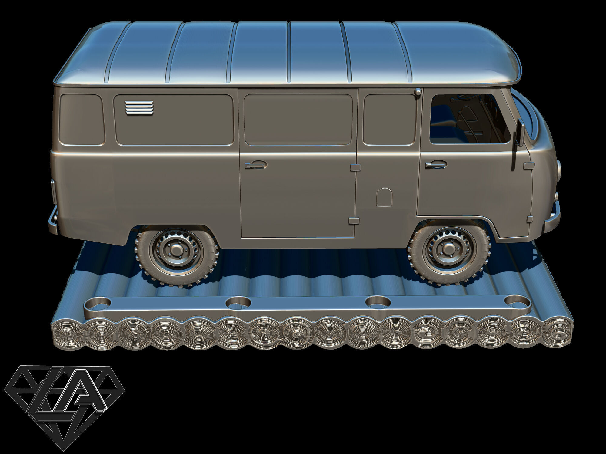 Exhibition - UAZ on a raft 3D print model_7