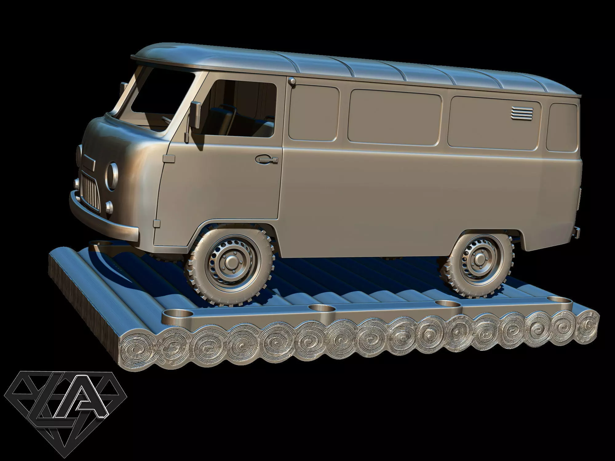 Exhibition - UAZ on a raft 3D print model_0