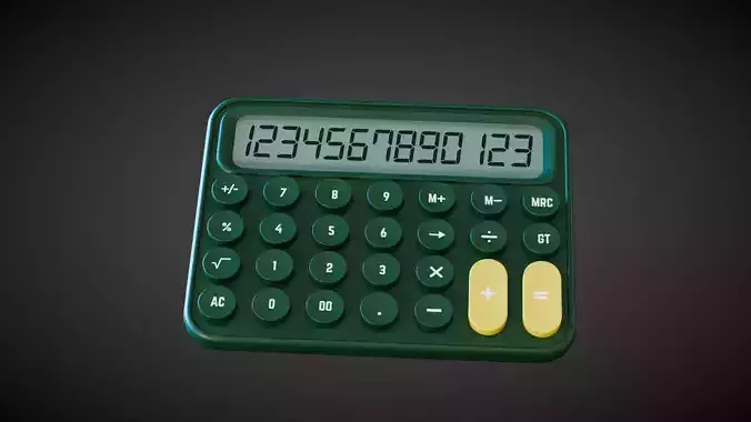 Desk Calculator Low-poly 3D model