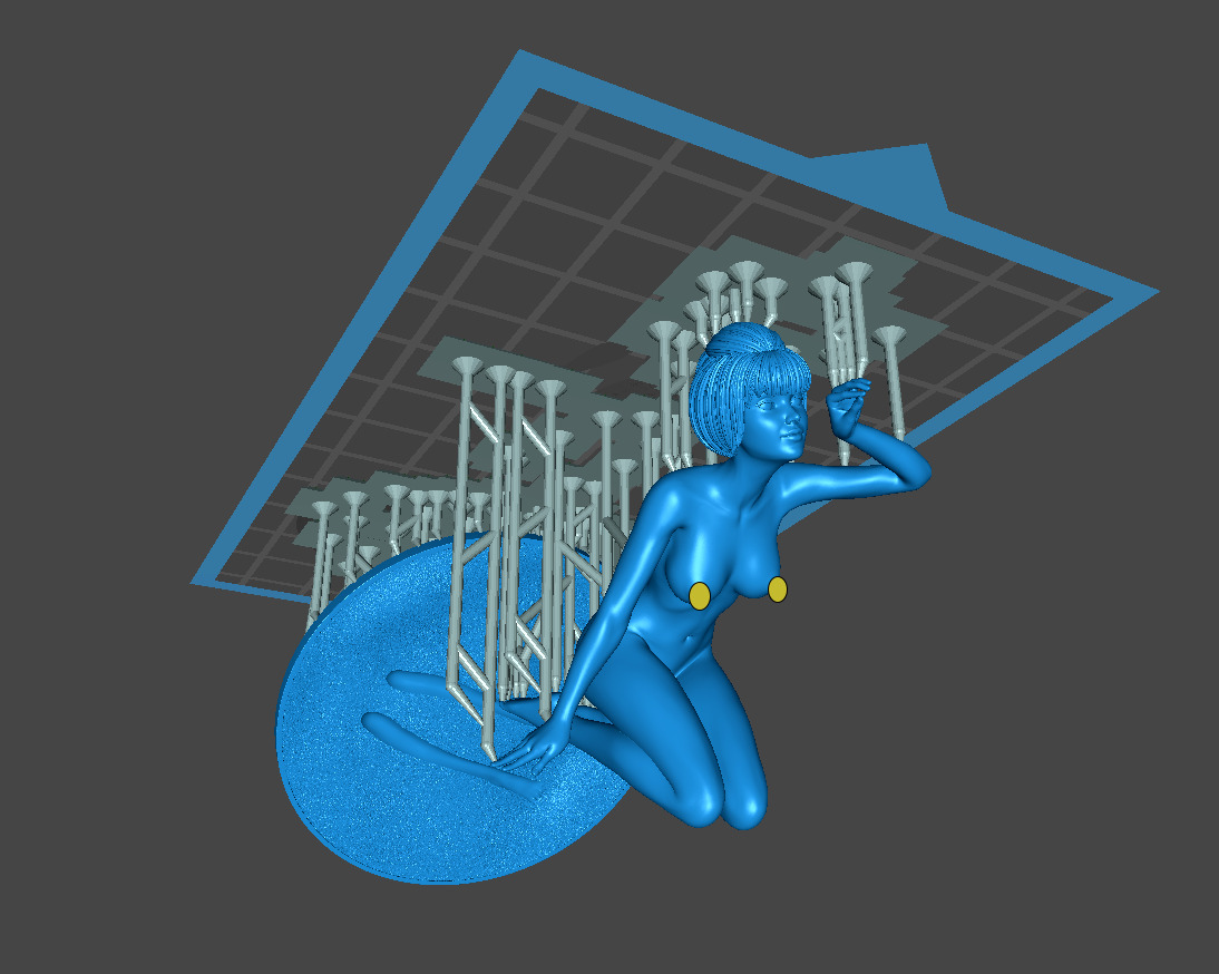 Girl welcomes sunrise on the beach 3D print model_4